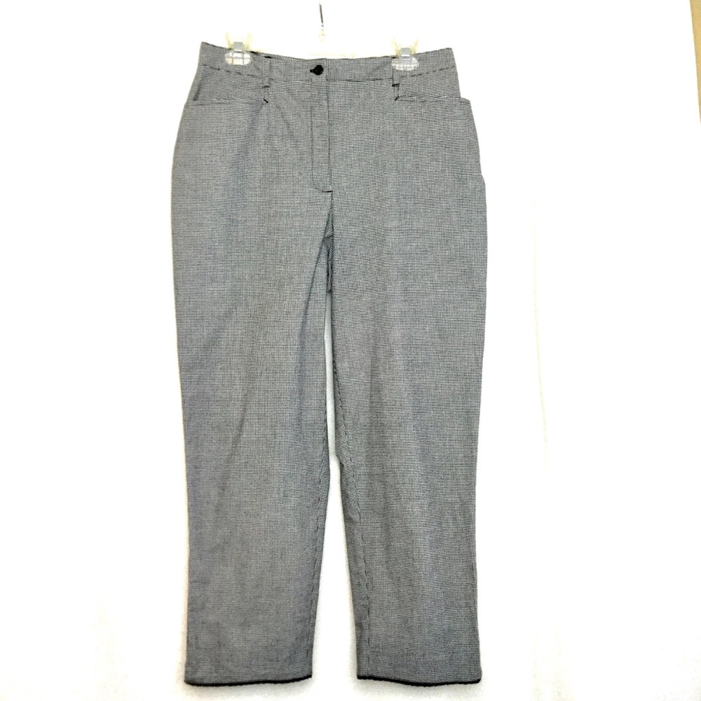 Very high waisted gingham black & white crop pants